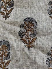 Illiana Wide Block Print Handloom Linen Fabric